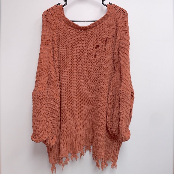 White Birch Distressed Rust Sweater - Picture 2 of 3